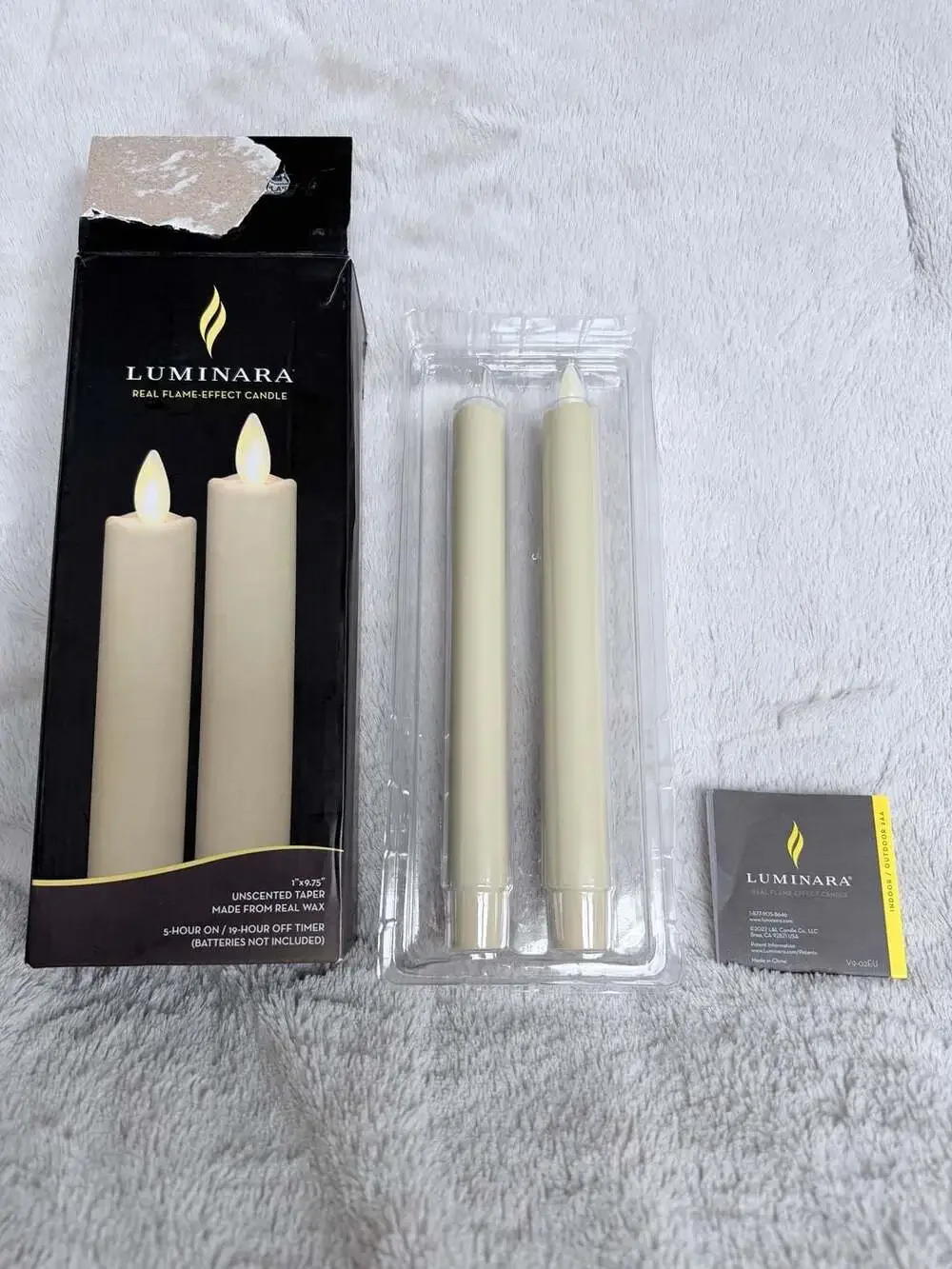 Luminara 2-Pack Flameless LED Taper Candle Flicker Lights Battery Operated Ivory